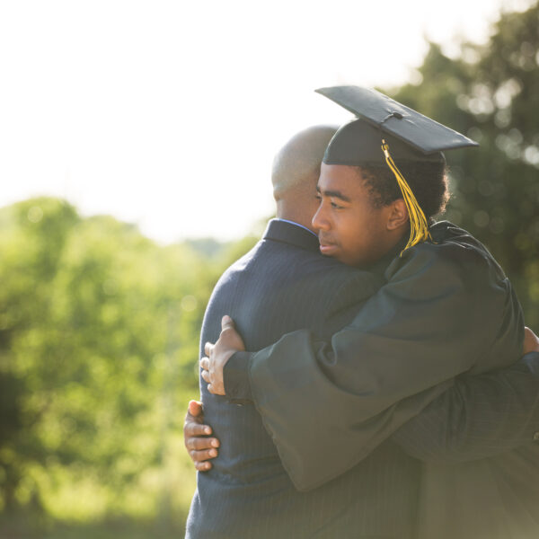 Graduating Student Hugging Dad
