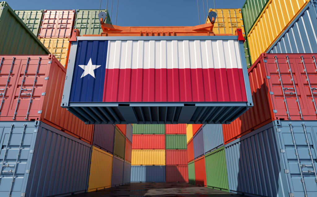 Texas flag shipping container