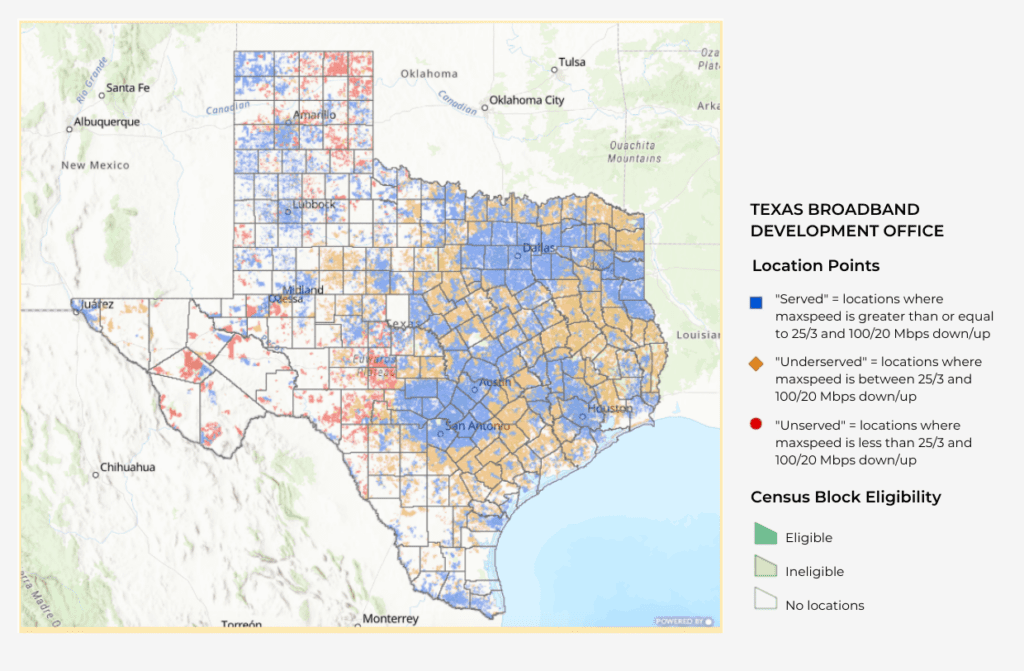 New TX broadband map ID's funding opportunities - Texas 2036