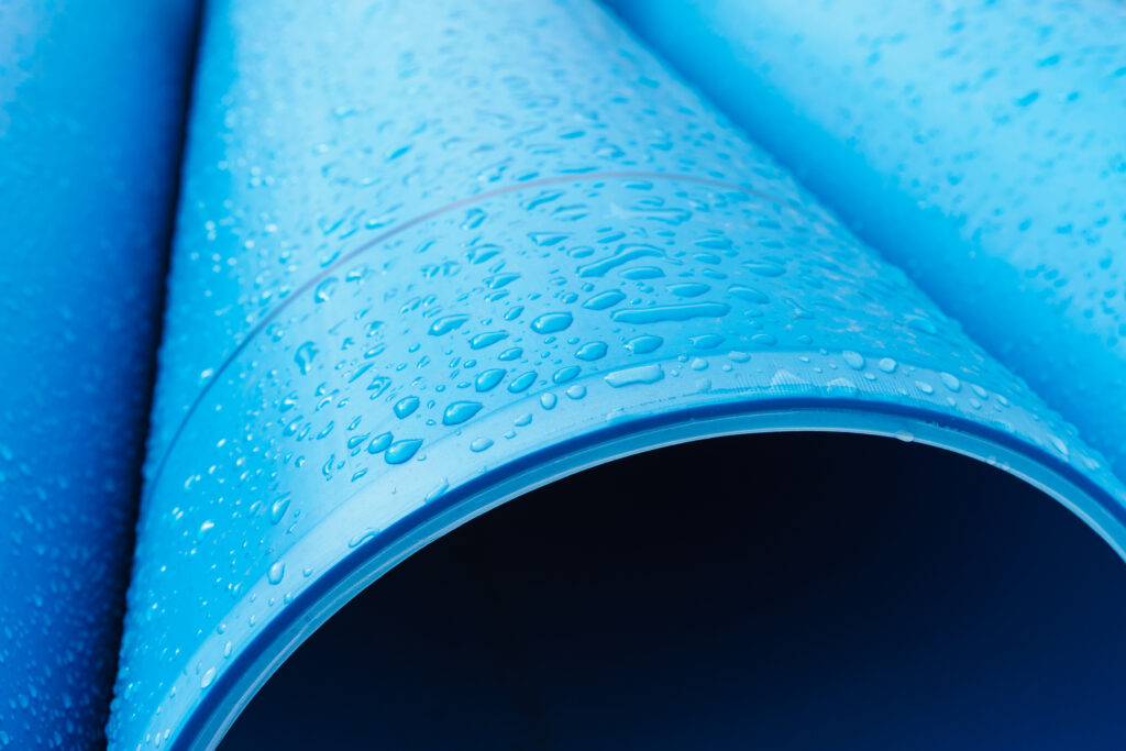 water pipes with raindrops infrastructure