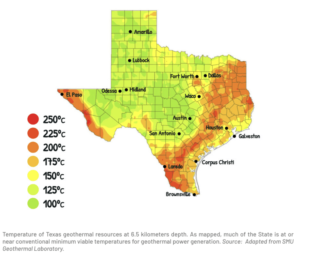 TX geothermal map