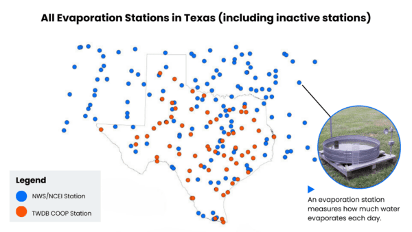 TX lakes and rivers newsletter evaporation stations image