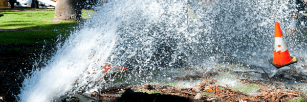 TX lakes and rivers newsletter broken water pipe image