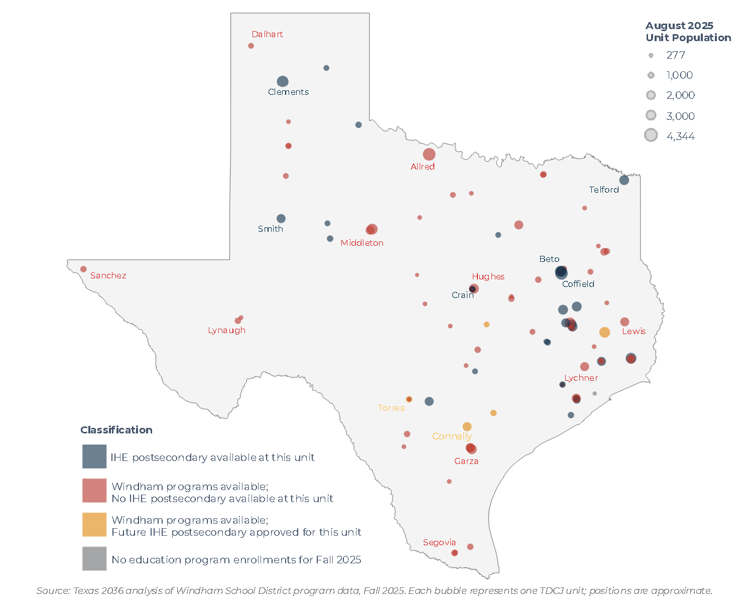 Mapping Postsecondary Texas prison programs