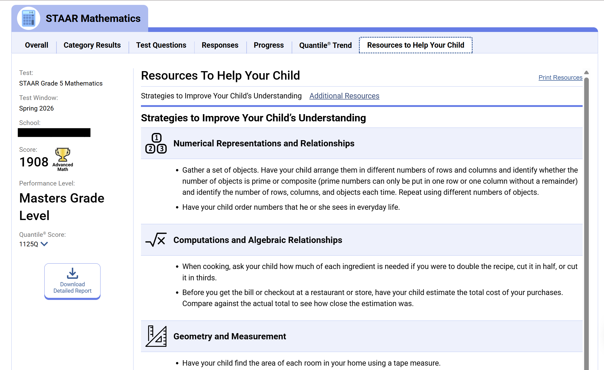 how to read STAAR results resources to help your child
