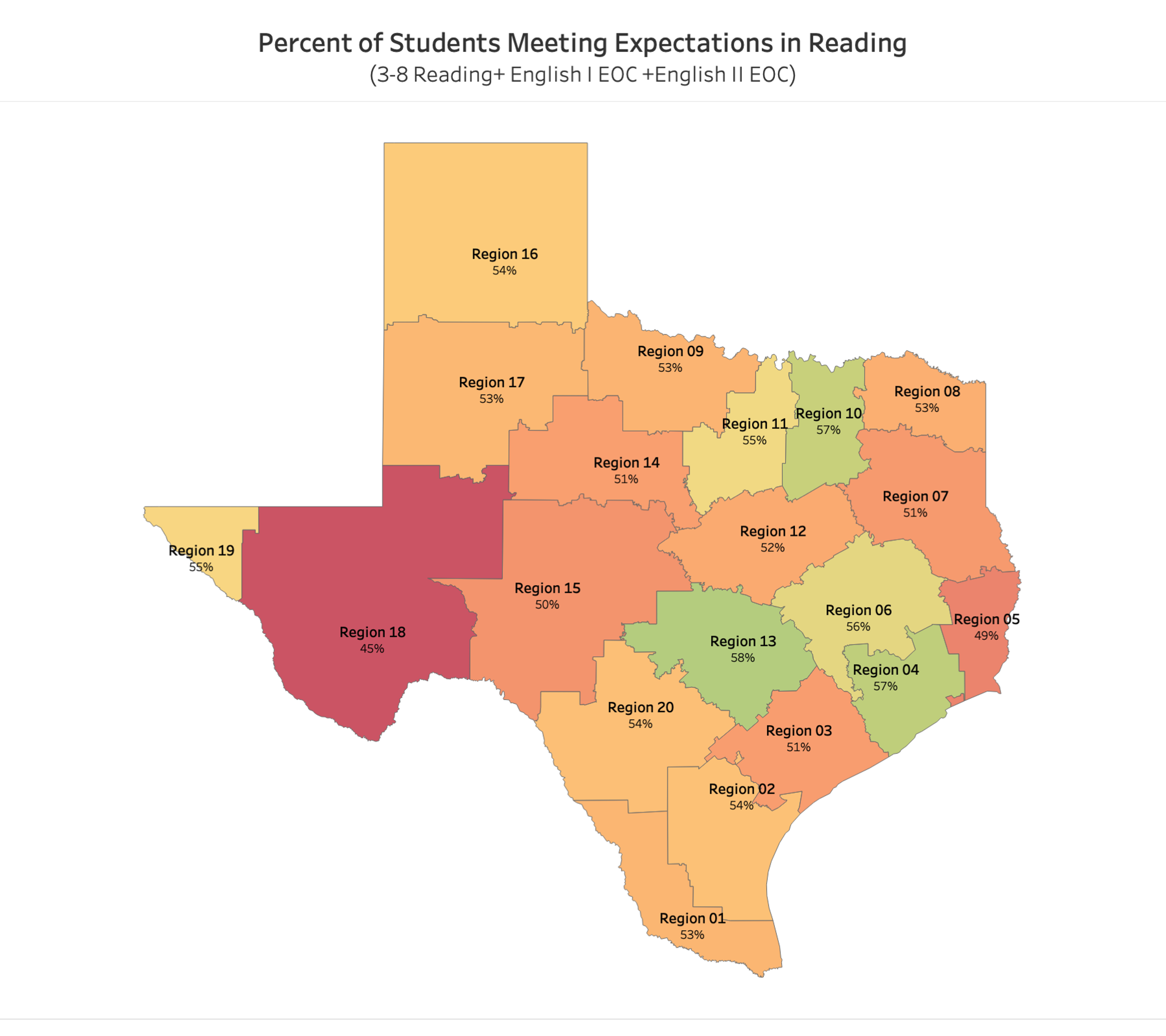 reading performance by region map